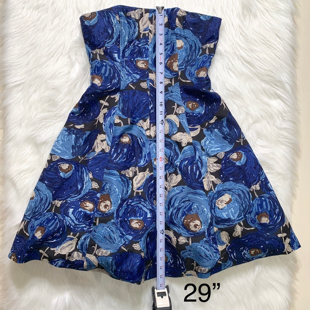 SOLD-Anthropologie Watercolor Rose Strapless Dress - Picture 8 of 8